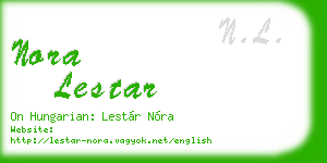 nora lestar business card